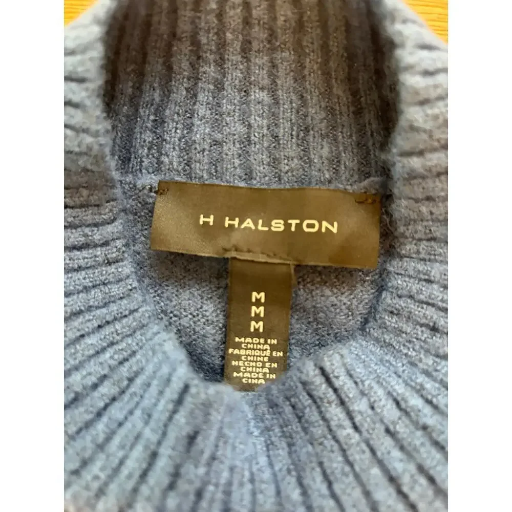 Halston Colorblock Sweater Women's Medium Blue Cream Rust Brown Pullover